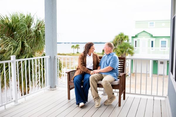 young couple smiling at camera